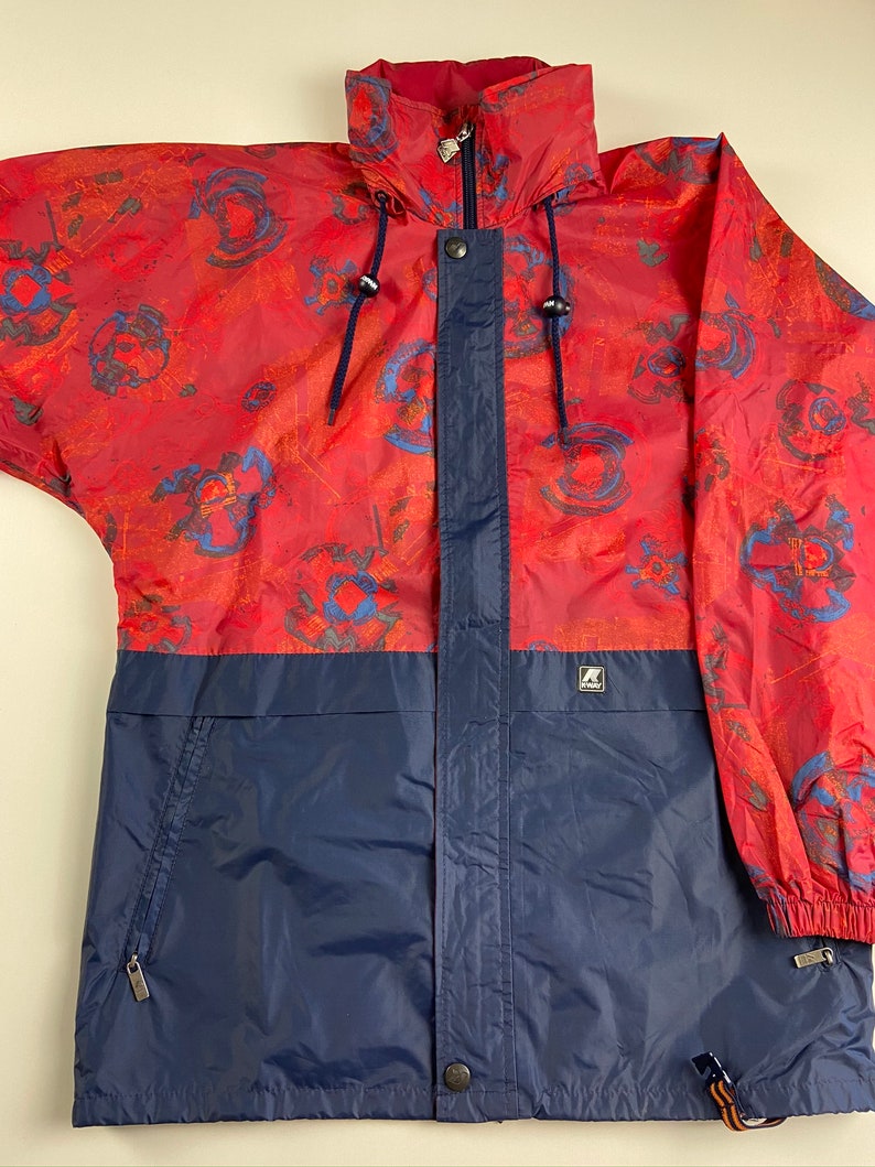 Anorak K-WAY Vintage 80s patterned jacket K-WAY wind jacket | Etsy