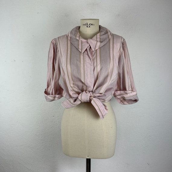 Boho Vintage 70s blouse / vintage blush boho shir… - image 7