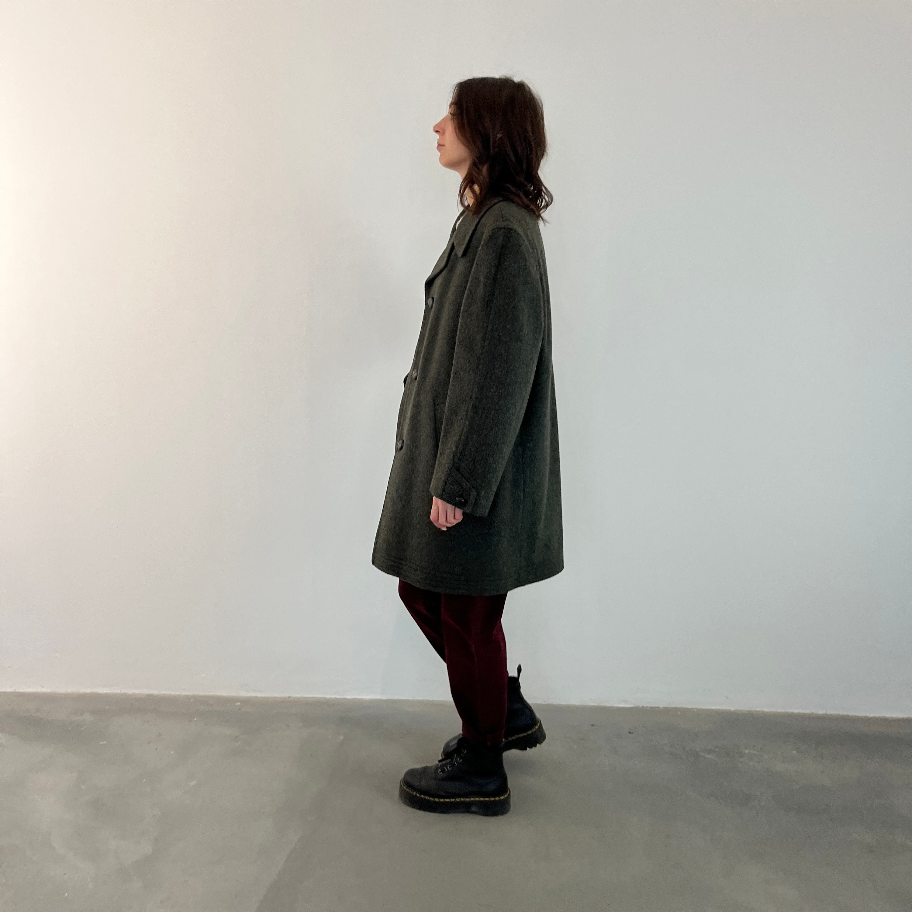 Vintage 70s Short Loden Coat / Vintage Green Loden Women's