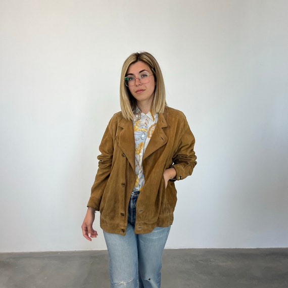 Oversized Vintage Suede Bomber Jacket Vintage Suede Jacket