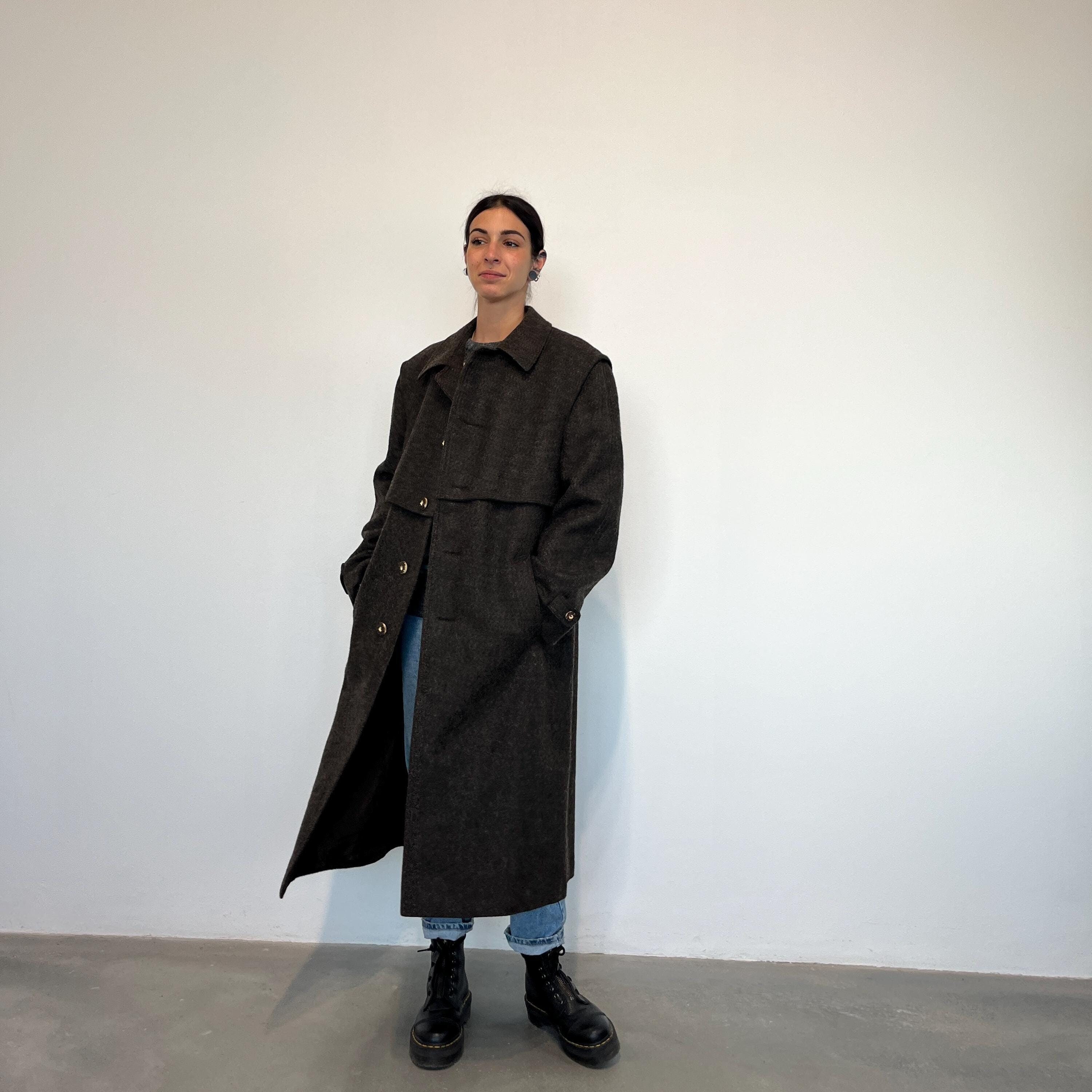 ジャケット・アウター Moessmer Loden Coat versin wool navy Moessmer - Dolphin - Dark Blue Loden Coat Men / Long Wool
