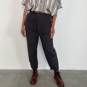 GMV Vintage Trousers / Gian Marco Venturi 80s Vintage Cotton Trousers / Vintage Women's Cotton Trousers Grey / Vintage Cotton Trousers
