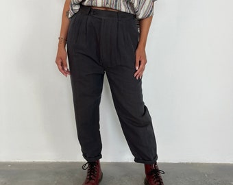 GMV Vintage Trousers / Gian Marco Venturi 80s Vintage Cotton Trousers / Vintage Women&#39;s Cotton Trousers Grey / Vintage Cotton Trousers