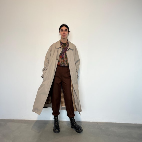 Vintage 80s Trench Winter Vintage Long Raincoat Vintage Beige