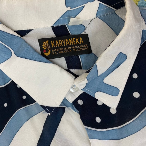 Abstract Navy Fantasy Vintage 90s Shirt / Men's Patterned