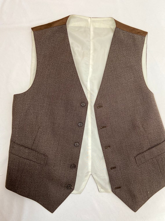 M - Vintage wool Vest, Vintage 80s light weight w… - image 3