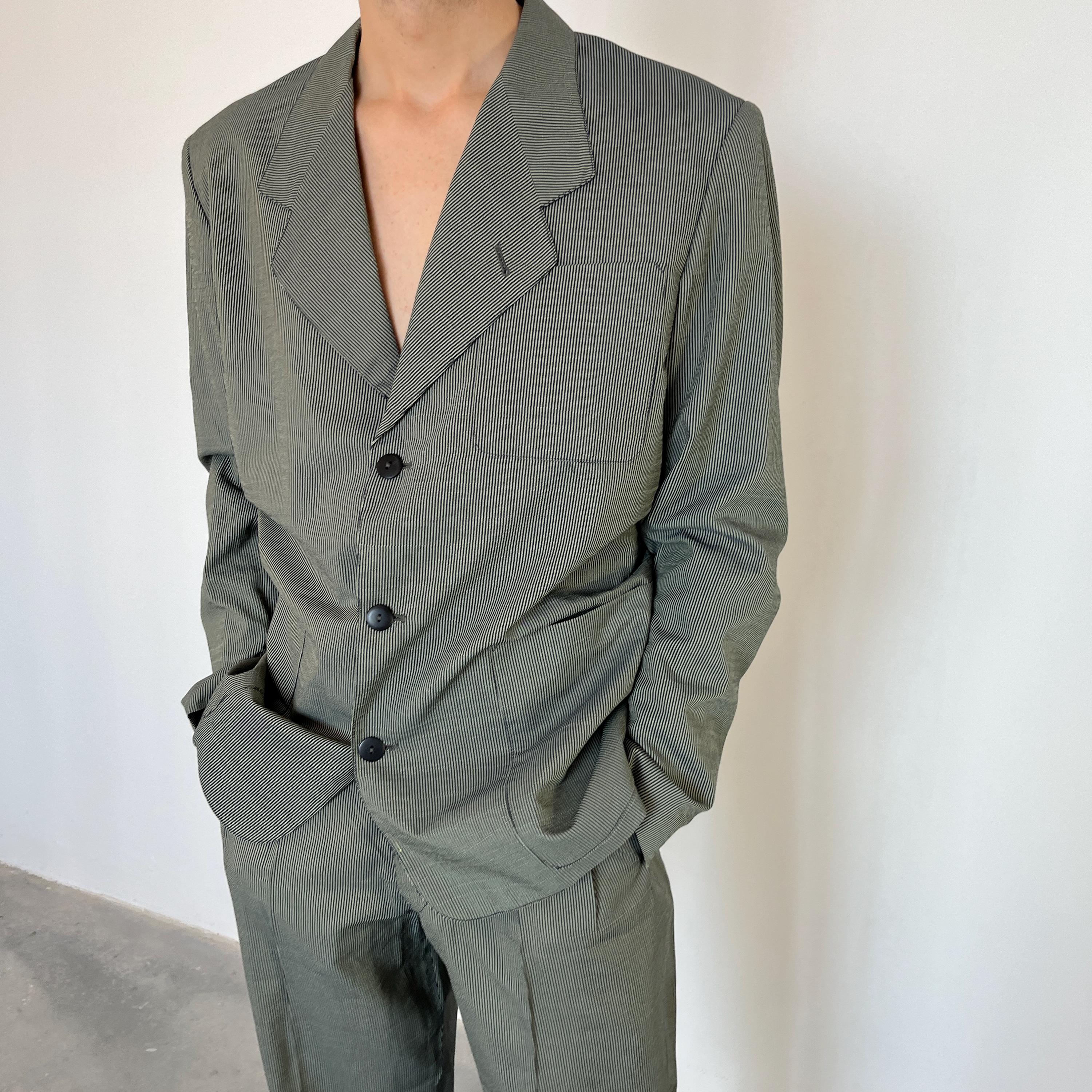 Jean Paul Gaultier ストライプスーツ 48 グレービンテージ Jean Paul Gaultier Men's Vintage Suit, New / Jean Paul Gaultier