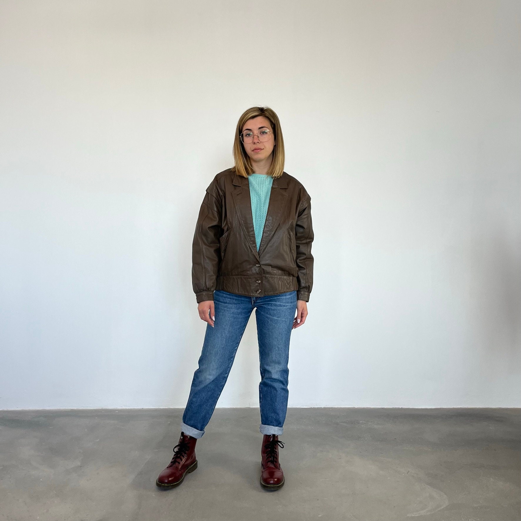 80s Vintage Leather Bomber Jacket / Women's Vintage Leather