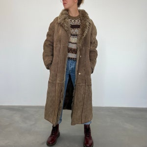Long sheepskin coat outlet