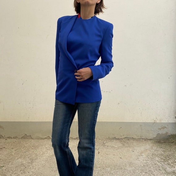 Donna Abbigliamento da Giacche da Giacche sportive eleganti e blazer BlazerEmporio Armani in Denim di colore Blu 