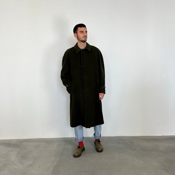 Manteau vintage laine et cachemire annees 80 manteau homme en laine et cachemire kaki manteau vintage militaire oversize manteau homme long vintage Etsy France