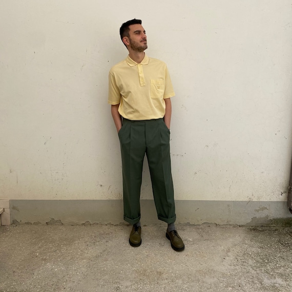 L PAUL SHARK Polo Vintage 90 Men s Polo Shirt in Pastel Yellow Cotton Men s Polo Shirt Paul and Shark Vintage Like New Regular Fit Etsy