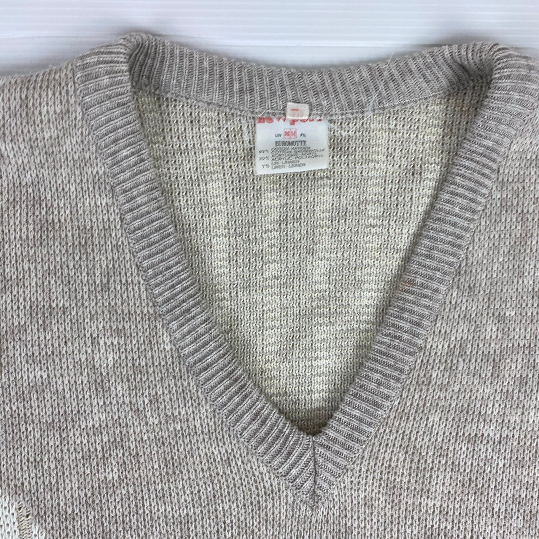 Maglione a V oversize grigio / pullover donna vintage / - Etsy 日本