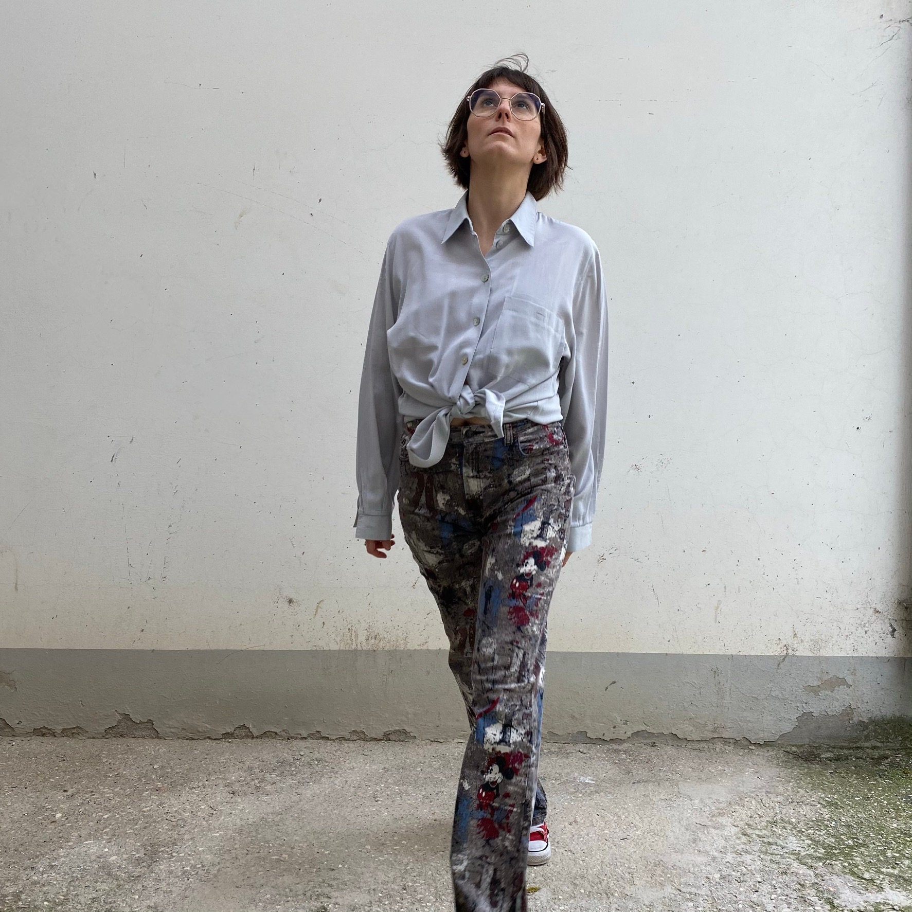 light grey polyester shirt