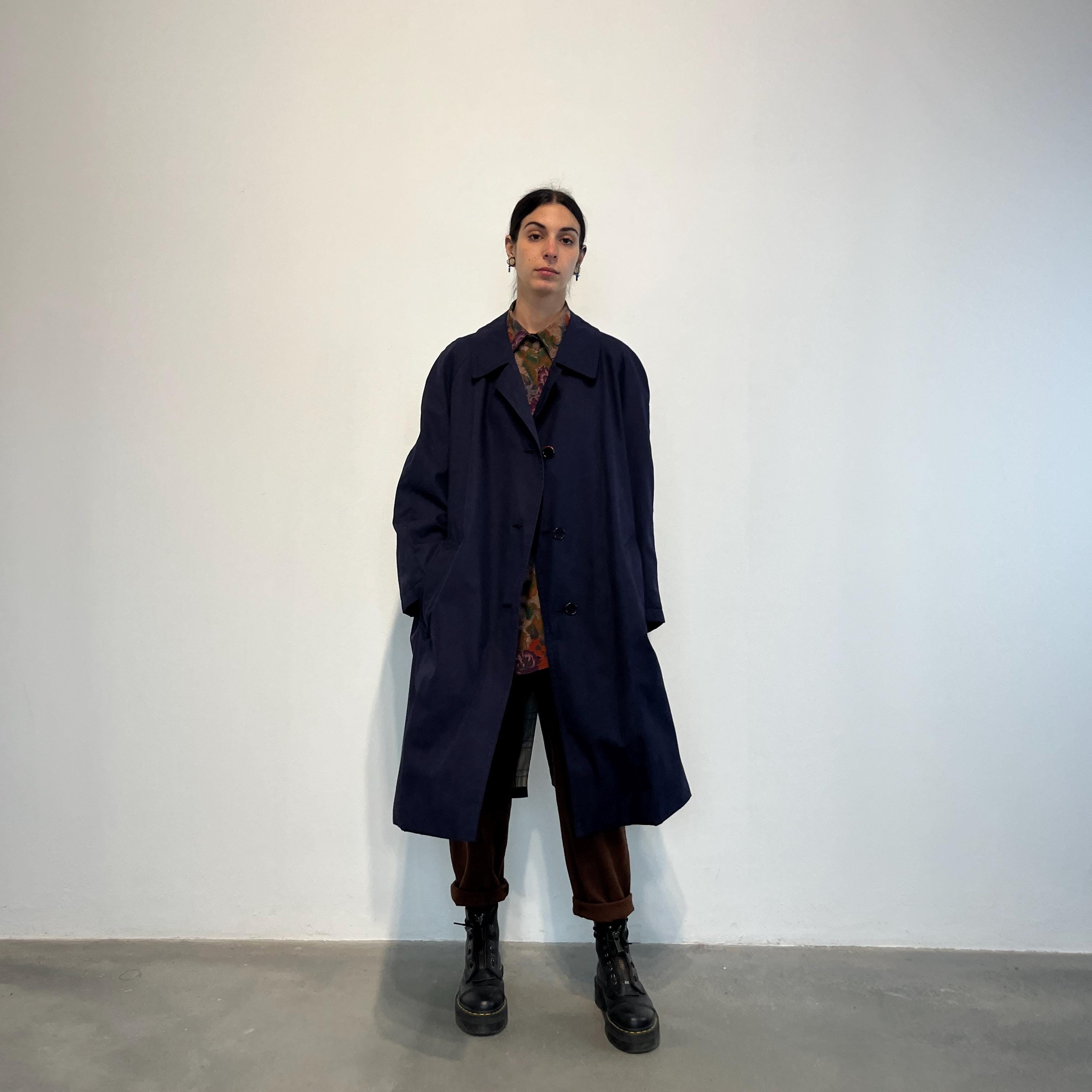 HERNO 美品☆HERNO ヘルノ ヴィンテージ 裏地総柄 /シルク100