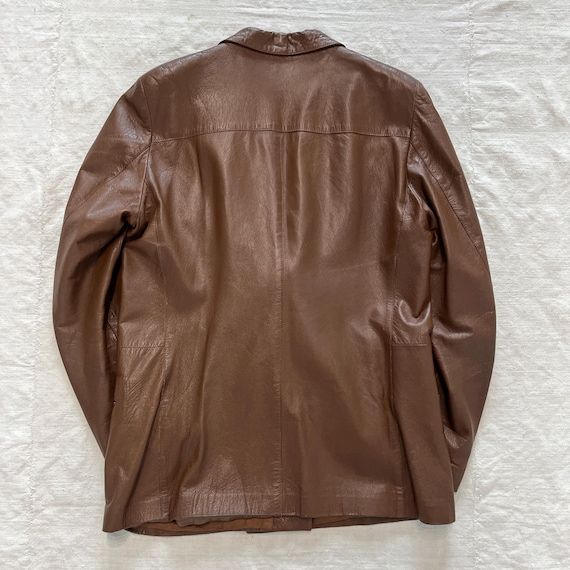 ブラウンレザージャケット オーバーサイズ M/L ヴィンテージ 70