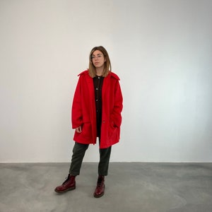 RED Red vintage coat / 80s vintage coat / red women's coat / vintage red women's coat / red fairytale vintage coat image 5