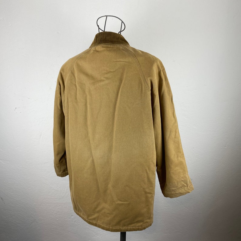 Vintage military jacket Casual men/'s canvas jacket vintage men/'s jacket 80s brown Vintage canvas jacket street wear brown tan