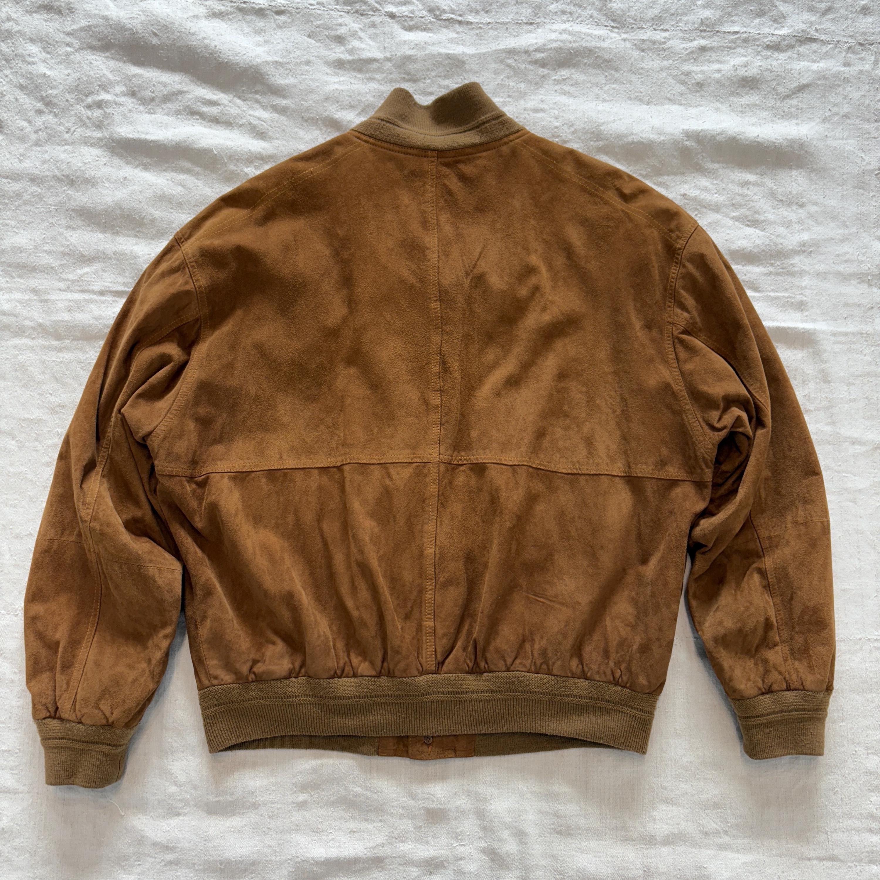 XL Vintage Suede Bomber Jacket / Vintage Suede Jacket / Brown