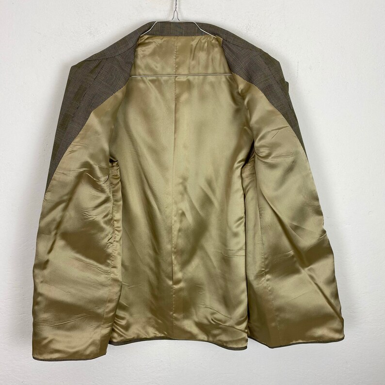 Prince of Wales men/'s blazer Prince of Wales women/'s blazer Vintage women/'s jacket Vintage jacket with green straps