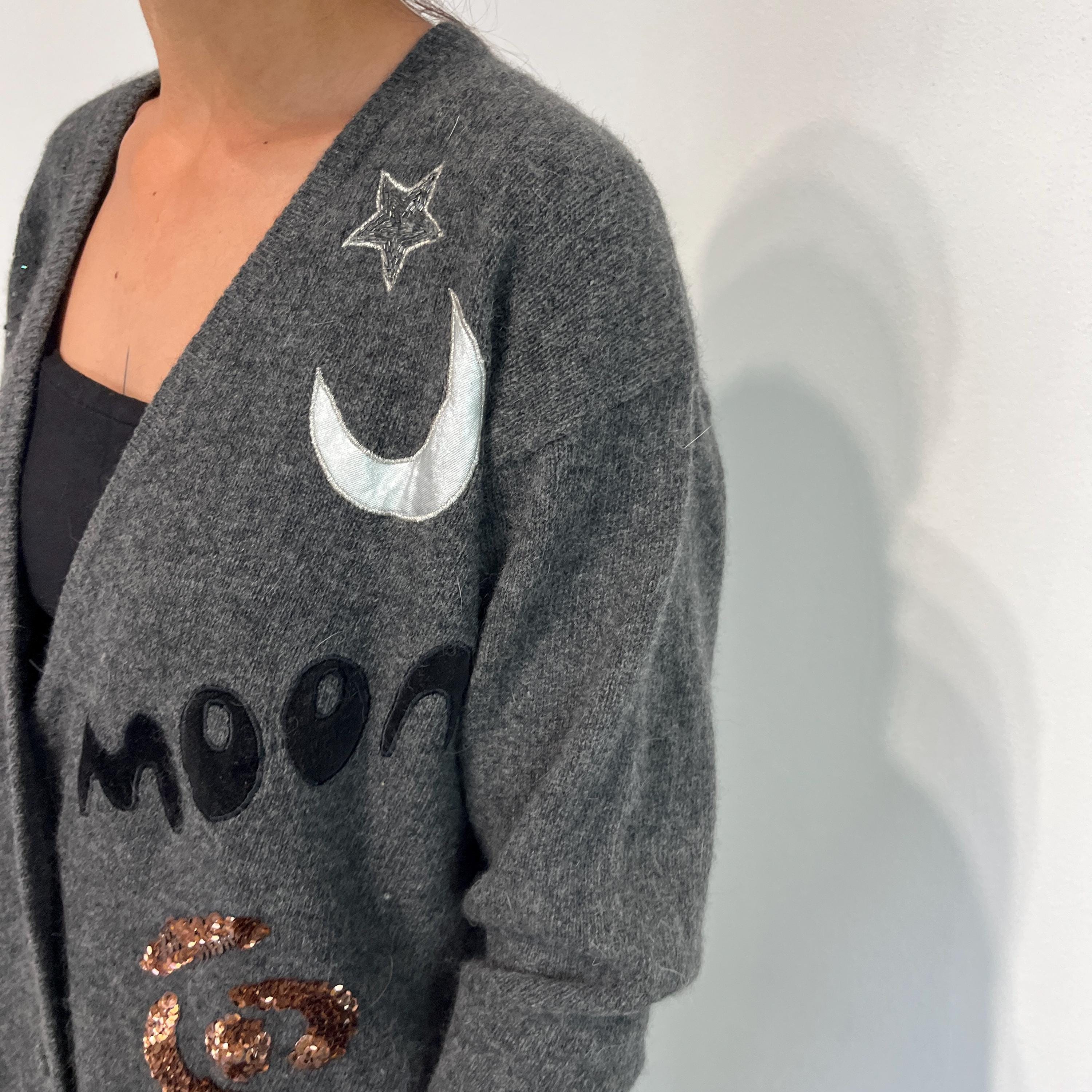 70% Lambswool - 20 Angora Vintage Embroidered Cardigan