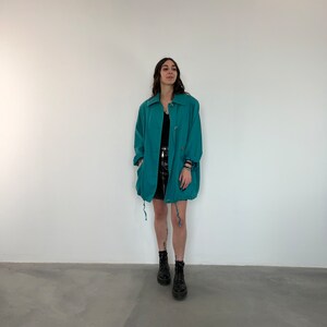 Vintage 80s parka jacket / vintage turquoise parka jacket / vintage summer oversized women's jacket / vintage women's jacket / spring jacket image 4