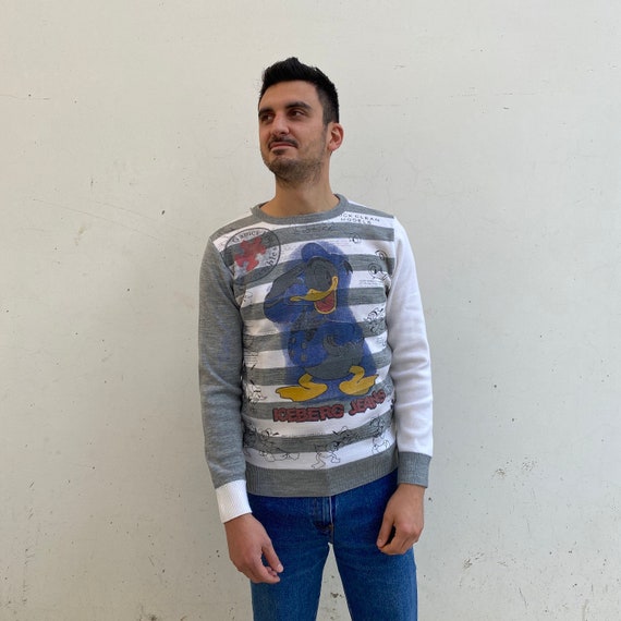 Vintage Iceberg Donald Duck / vintage Iceberg pull homme années 90 /  vintage Iceberg Sisney pull dhiver homme / Pull Disney Iceberg M -   France