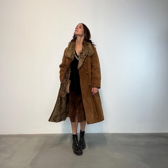 XS/S Shearling Vintage Long Coat / Vintage Shearling Coat