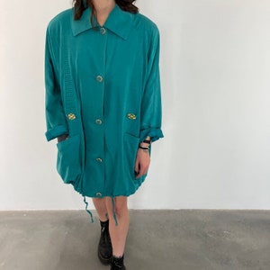 Vintage 80s parka jacket / vintage turquoise parka jacket / vintage summer oversized women's jacket / vintage women's jacket / spring jacket image 3