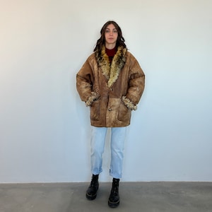 SHEAR COAT super soft vintage 80s / vintage women's sheepskin / vintage women's shearling / rare shearling sheepskin / rare mouflon shearling coat