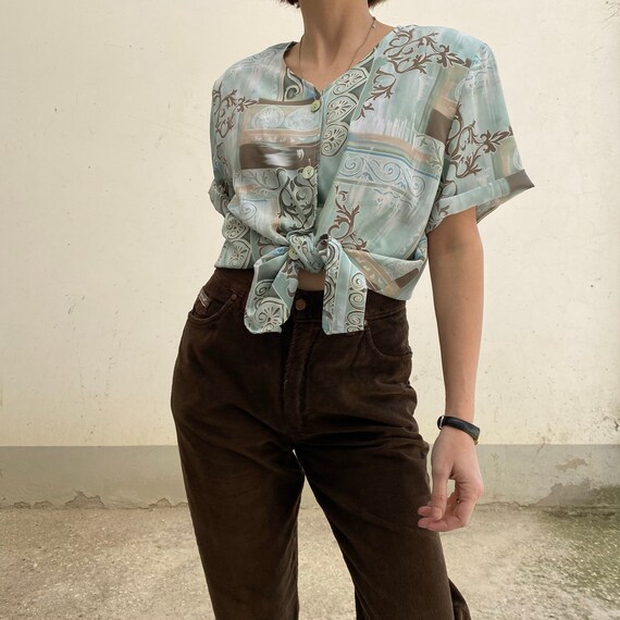Arabesque 90s Vintage Shirt / Patterned Vintage Women's - Etsy Israel