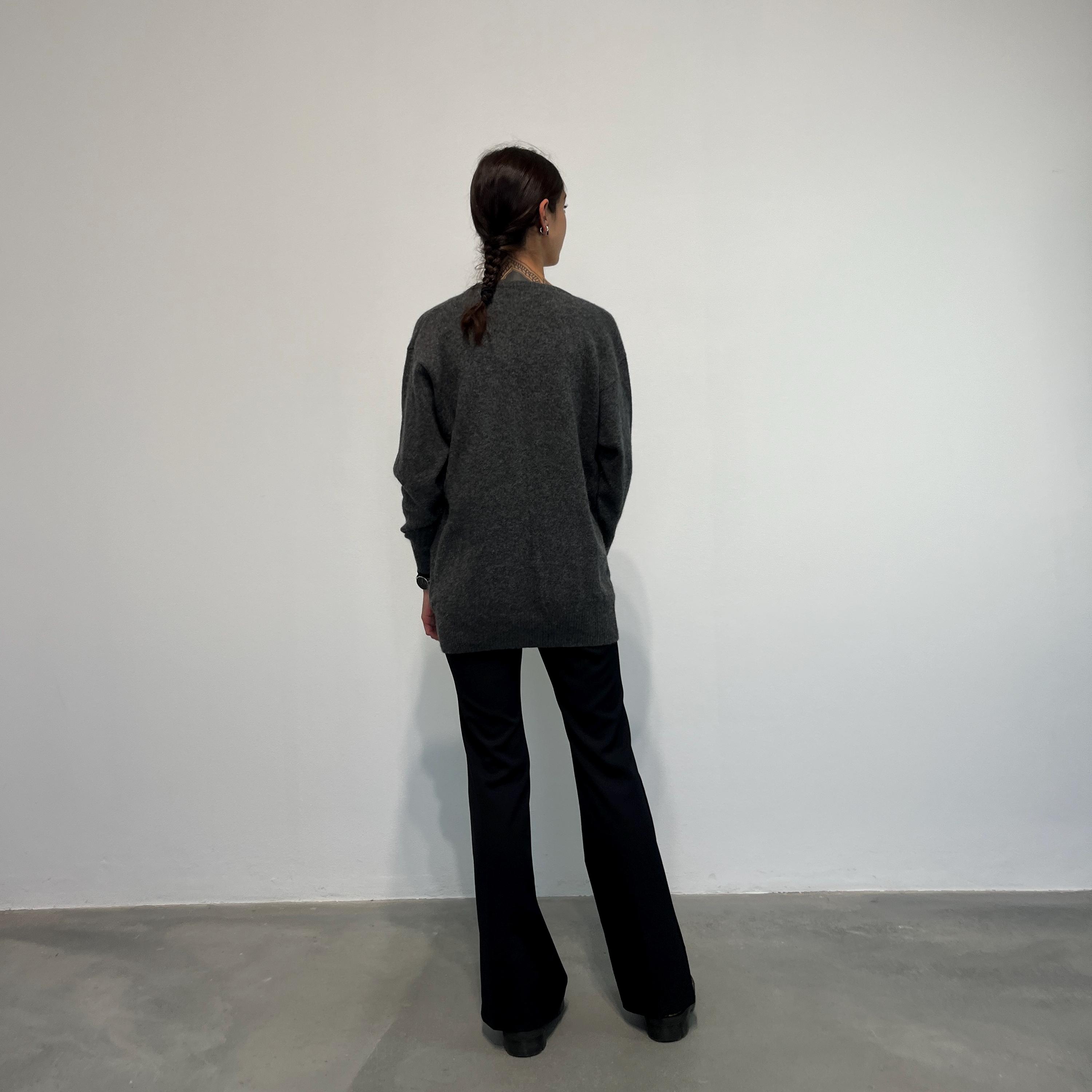 【IONSEOUL】Museum angora semi-over cardigan 5FM0178 72% Angora Fuzzy Vintage H&M Mustard Gold Open-front