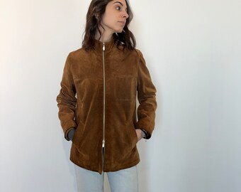 Giacca in suede vintage marrone / giacca scamosciata vintage / giacca di pelle marrone / giacca scamosciata vintage / giacca camoscio zip