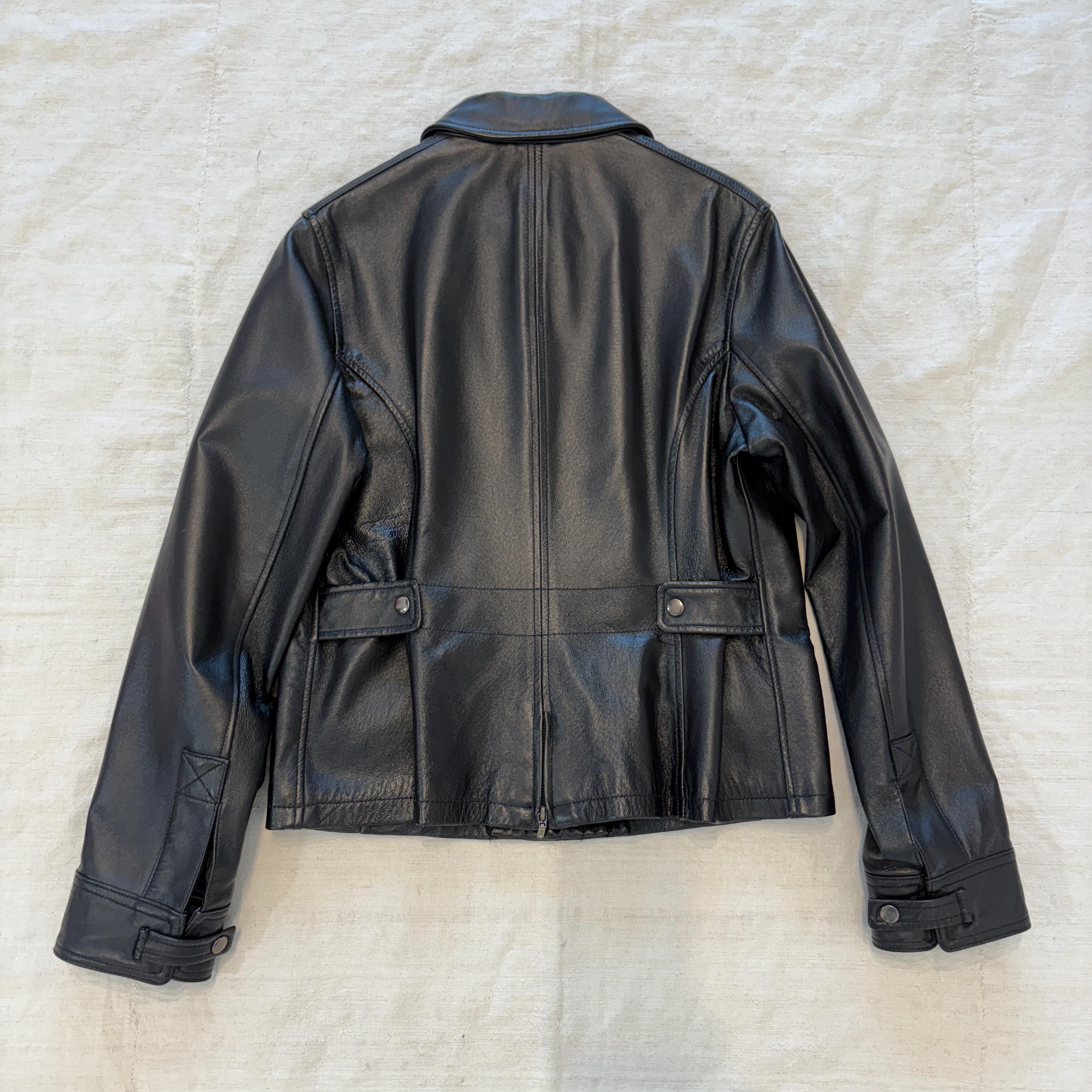 Nappa Leather Vintage 90s Jacket / Black Vintage Nappa Leather