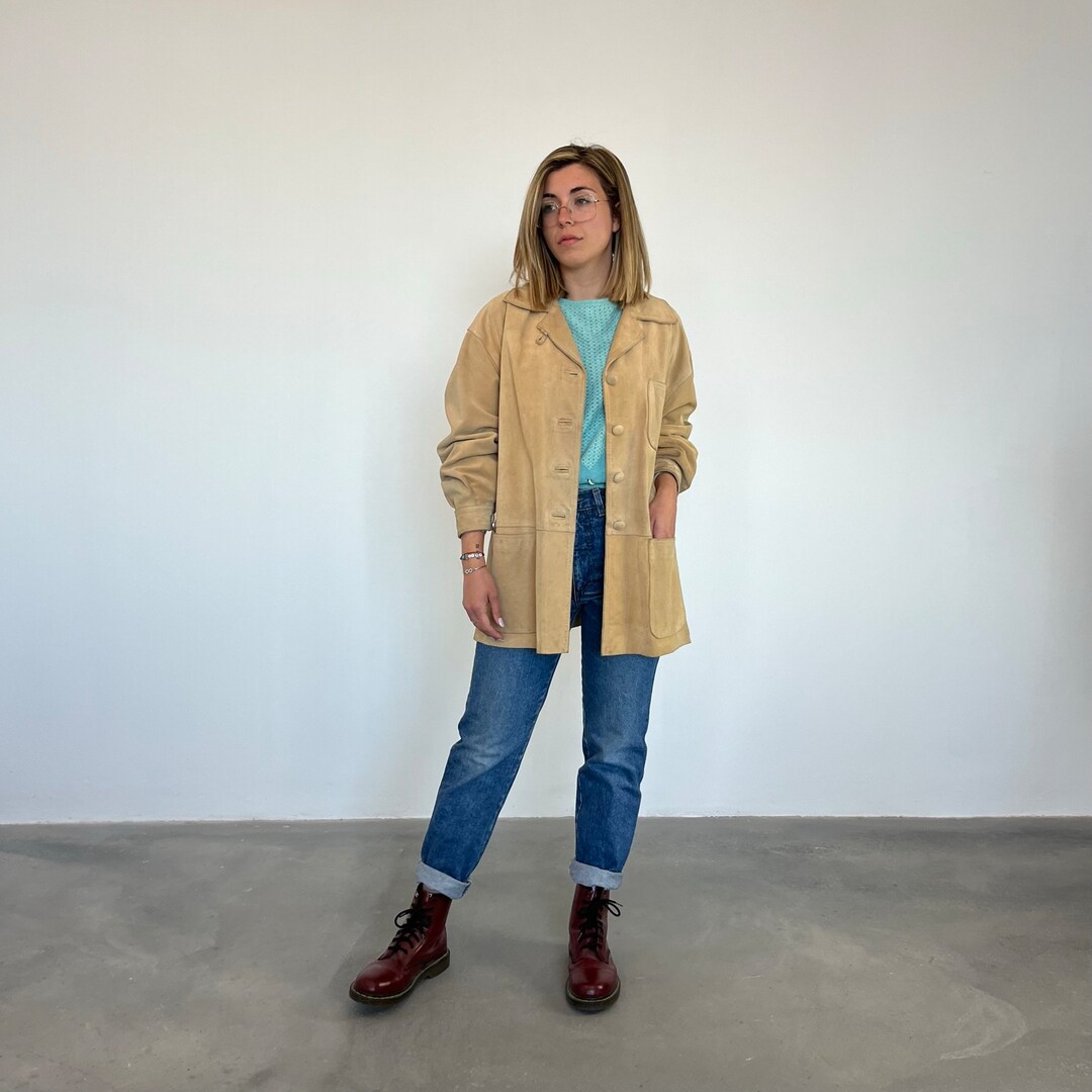 Vintage Beige Suede Jacket (S)