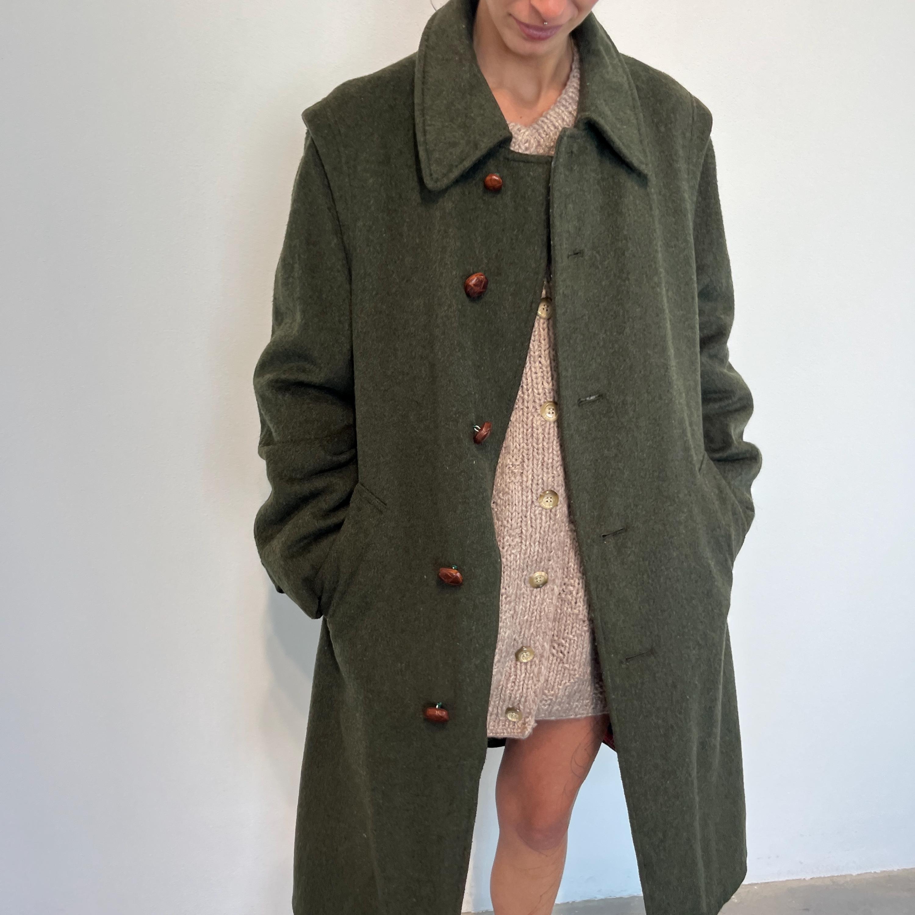 ジャケット・アウター 80s Vintage ITALY Loden Green Wool Coat Loden 80% Wool / Vintage Loden Green Coat / Vintage Loden