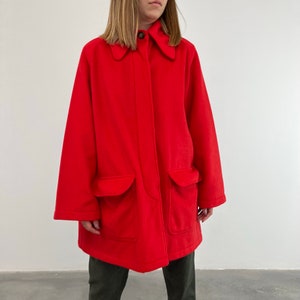 RED Red vintage coat / 80s vintage coat / red women's coat / vintage red women's coat / red fairytale vintage coat image 2