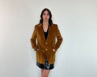 Blazer de terciopelo vintage / blazer de mujer vintage de pana marrón / Chaqueta de mujer de terciopelo vintage / blazer de terciopelo vintage