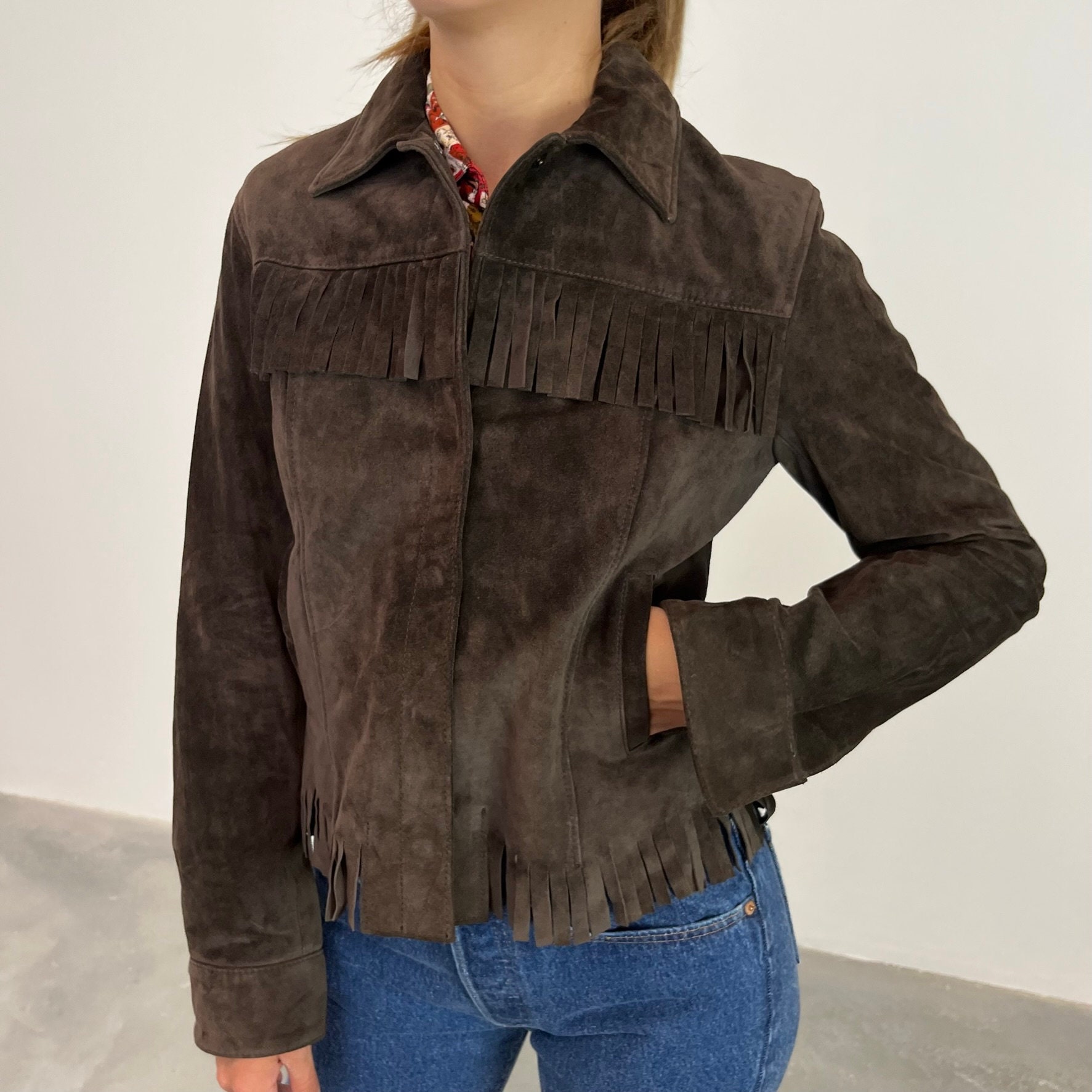 Veste à outlet frange vintage