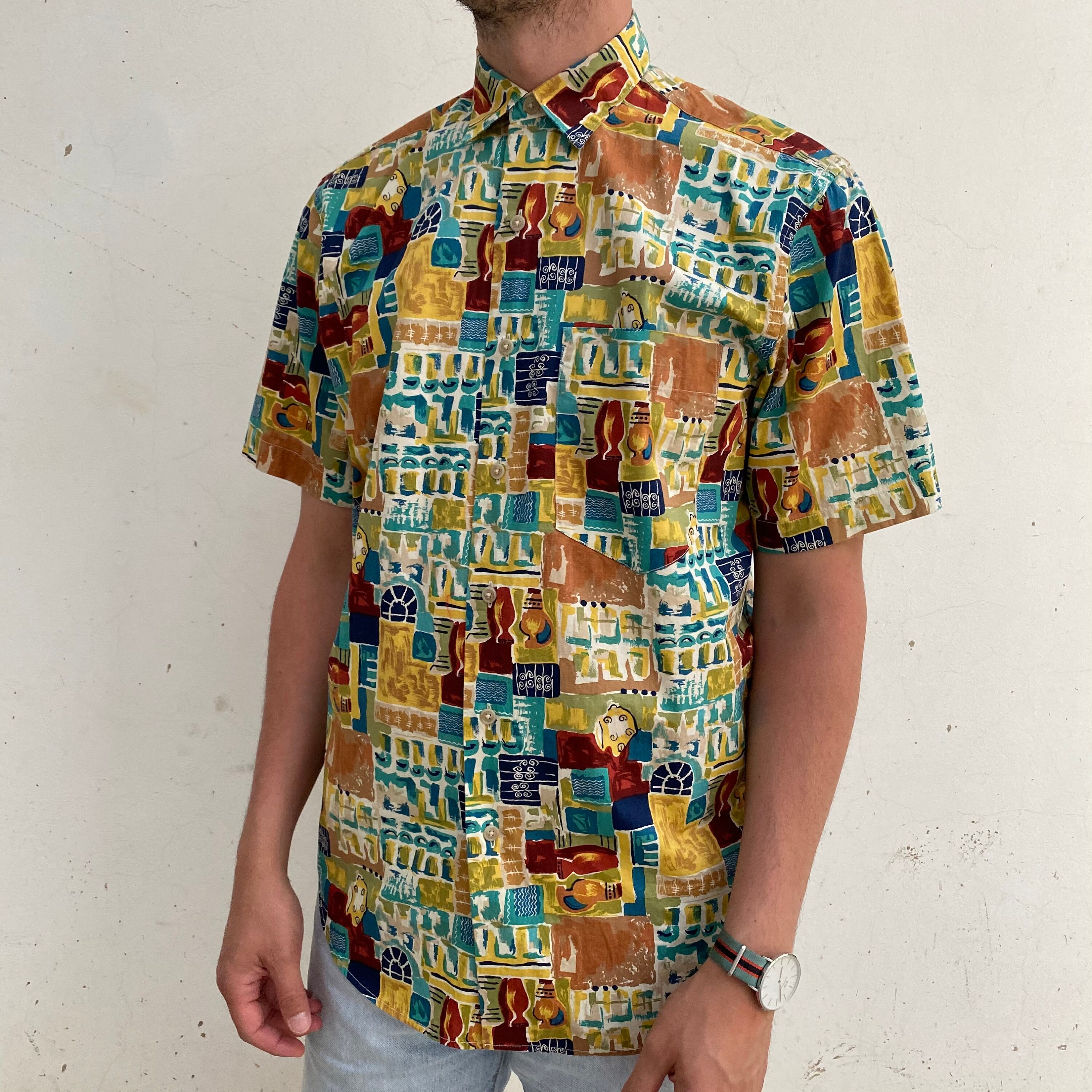 S/M Vintage Men's Summer Shirt / Men's Shirt Abstract - Etsy