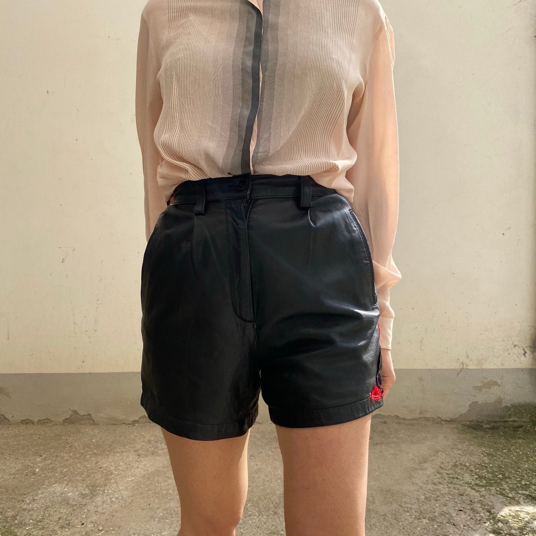 Vintage leather best sale shorts