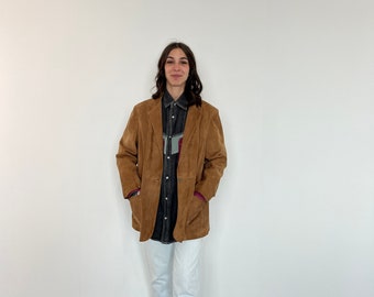 Blazer in camoscio marrone vintage 70s / giacca donna scamosciata / blazer in suede marrone vintage / giacca renna vintage / blazer suede