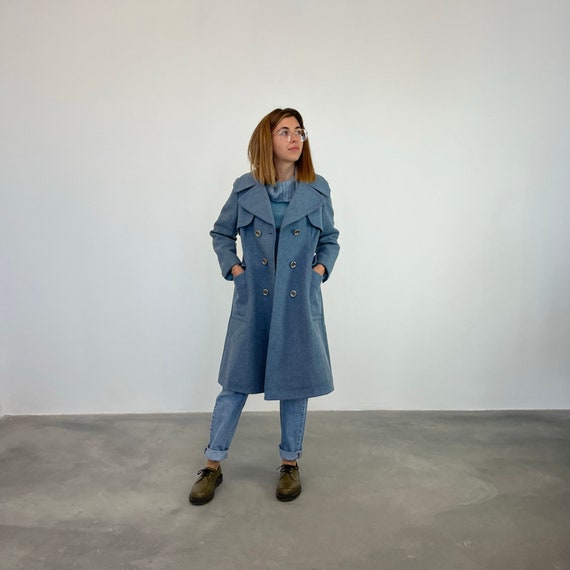 Abrigo azul vintage de los anos 70 Abrigo azul claro vintage Abrigo de lana de mujer vintage Abrigo vintage de linea A larga Abrigo de mujer vintage Etsy Espana