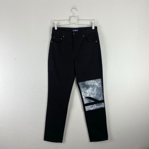 PAINTED white/black / women's 90s vintage jeans /… - image 5