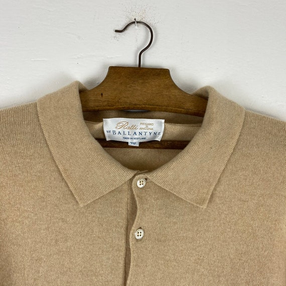 SottostratiVintage Cashmere Ballantyne Vintage Polo Sweater 90s Men's Pure Cashmere Sweater / Men's Cashmere Polo Sweater / Ratti Ballantyne Sweater