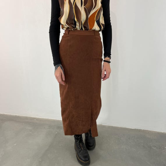 Jupe longue suedine hot sale