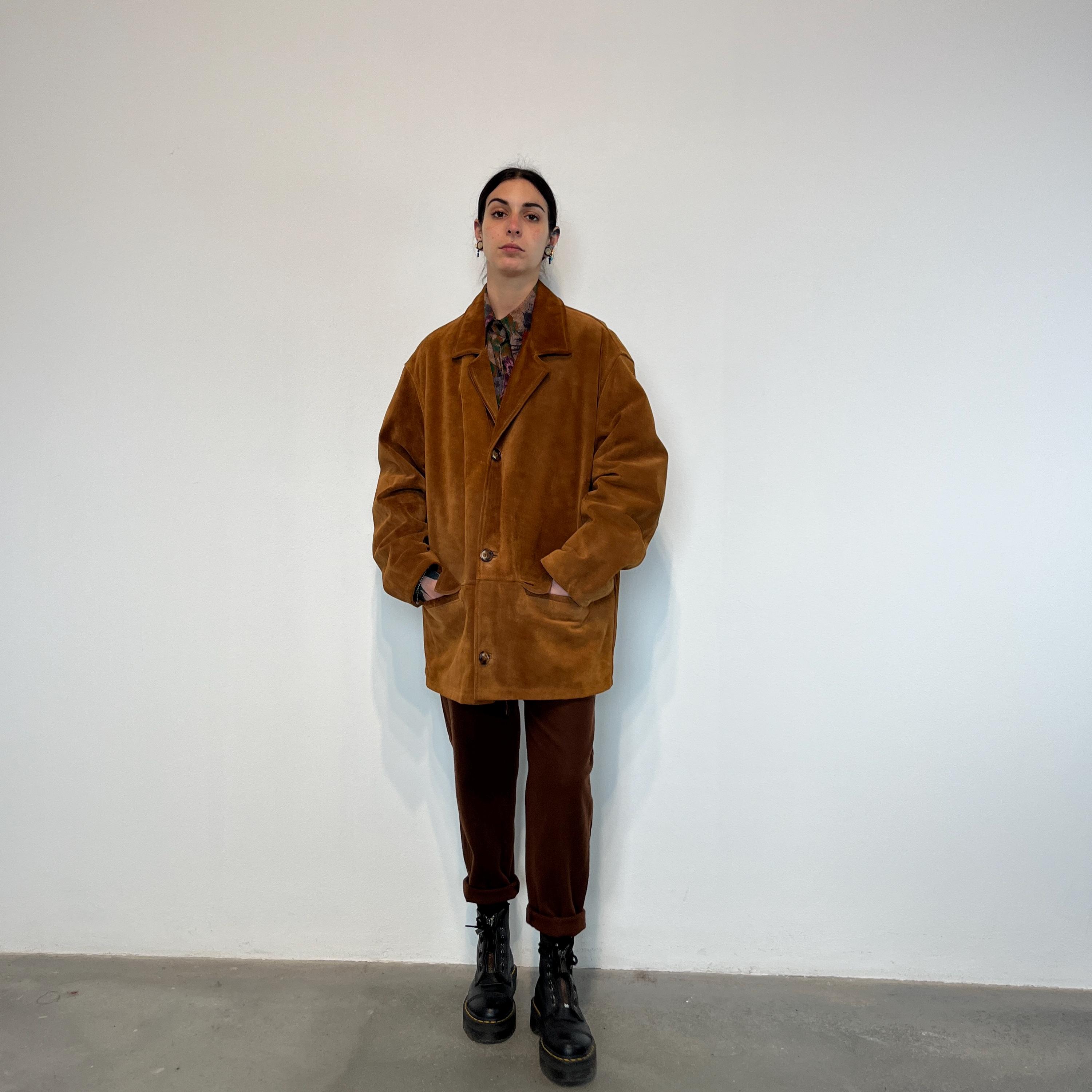 Oversized Brown Vintage Suede Jacket / Vintage Leather Blazer