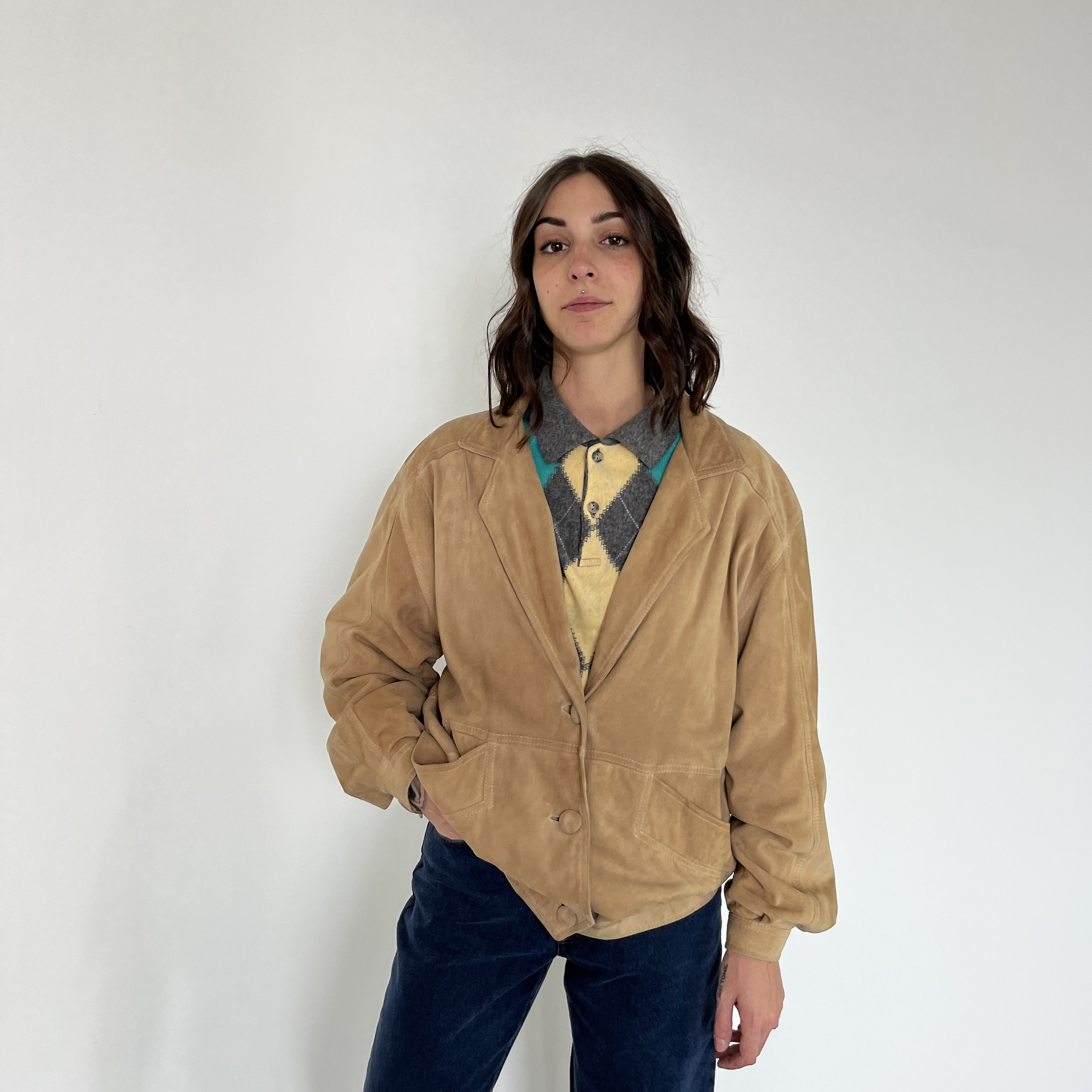 Bomber camoscio donna cheap