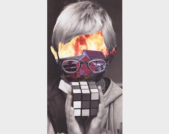 Puzzled - Original Collage Art