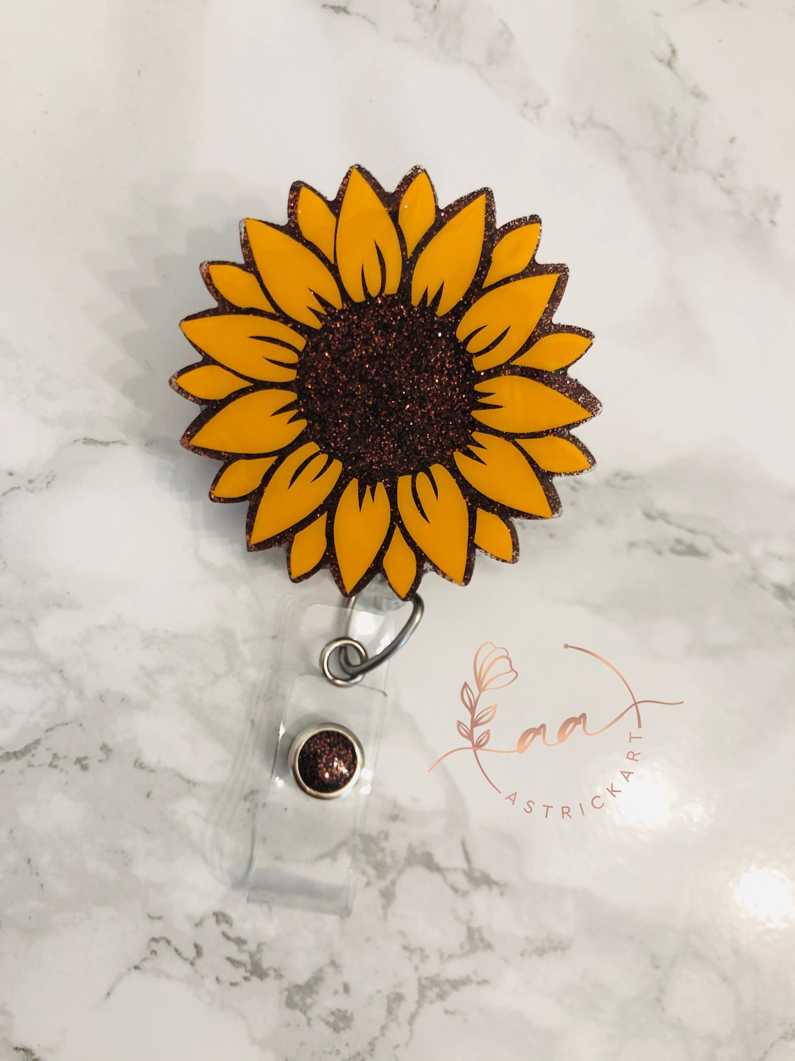 Sunflower Badge Reel Etsy